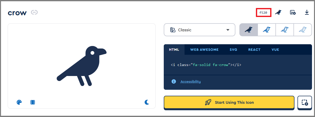Copy the unicode ID