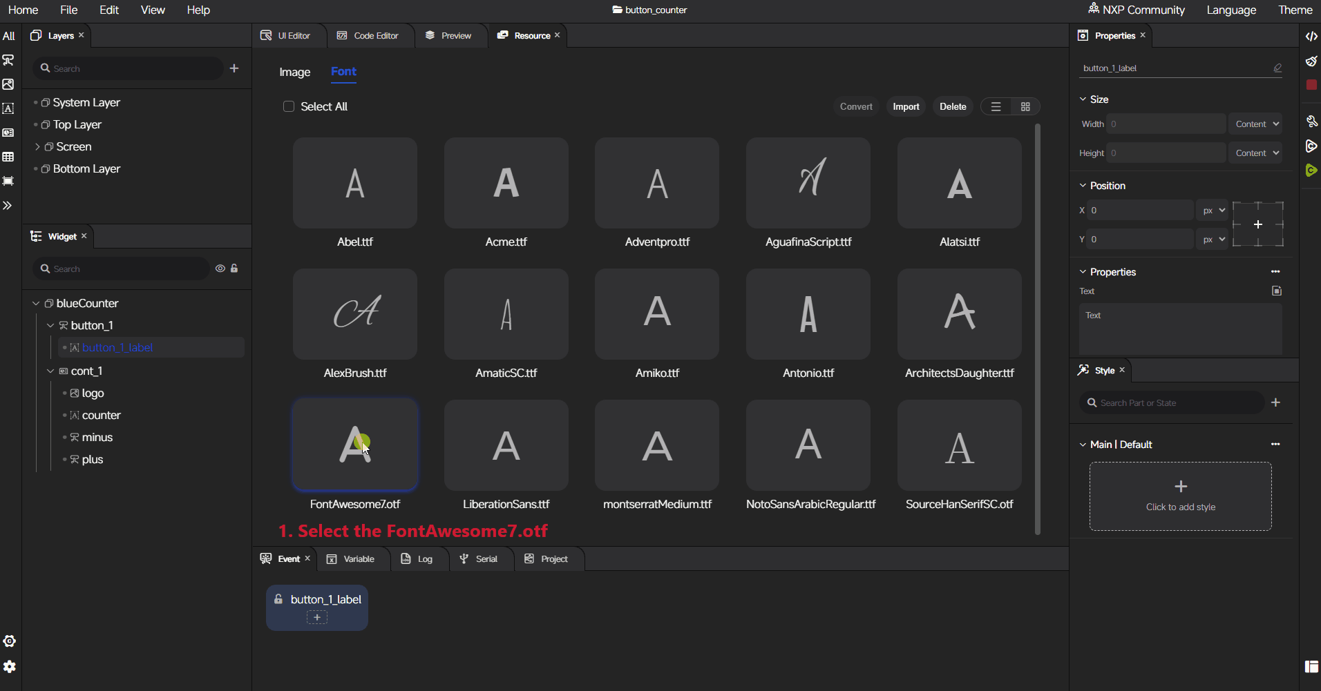 Add the generated C source code into the project