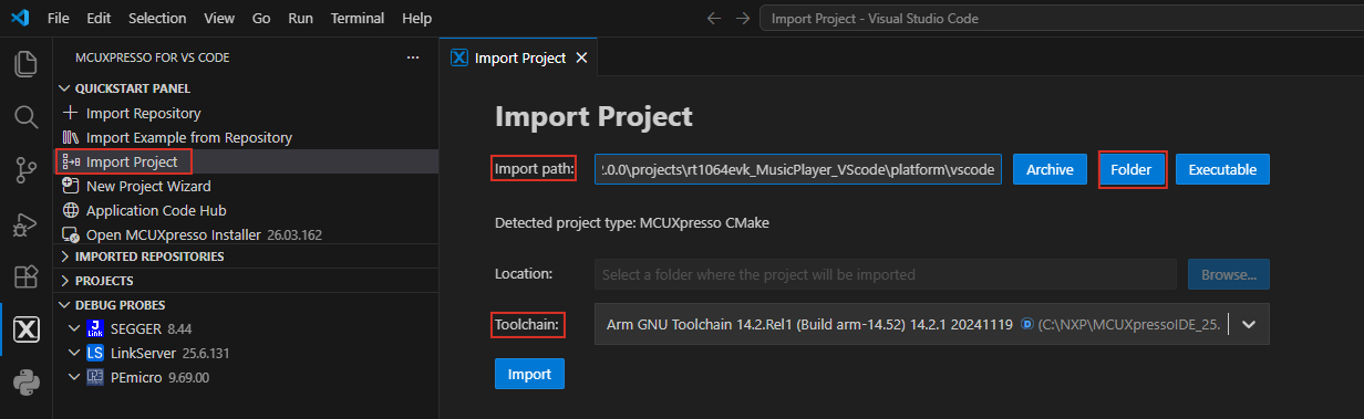Import GUI Guider project