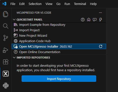 Open MCUXpresso Installer