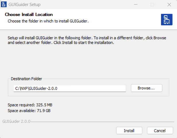 Choose install location