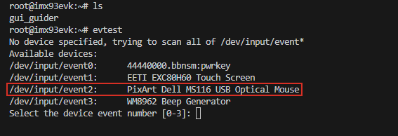 Check the EVDEV device