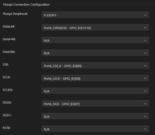 FlexSPI Connection Config
