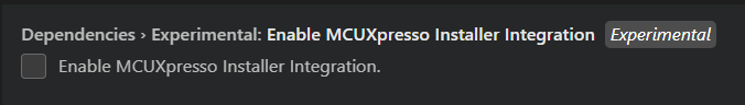 Disable MCUXpresso Installer Integration