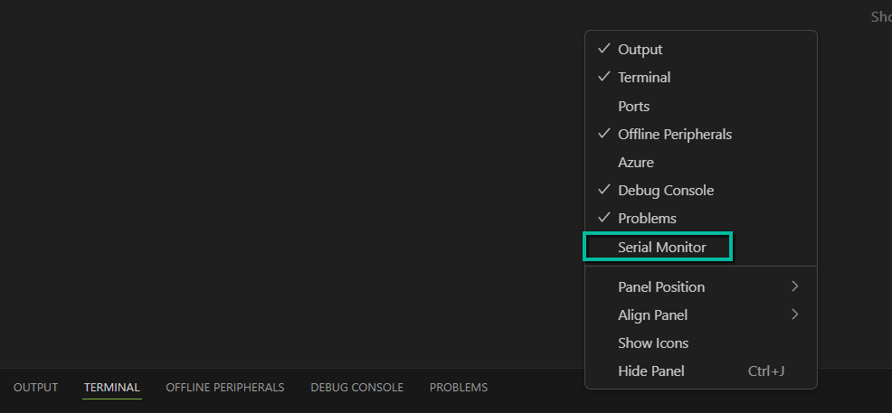 Serial Monitor option