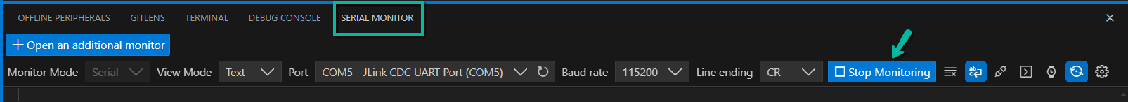 Stop hello-world Serial Monitor