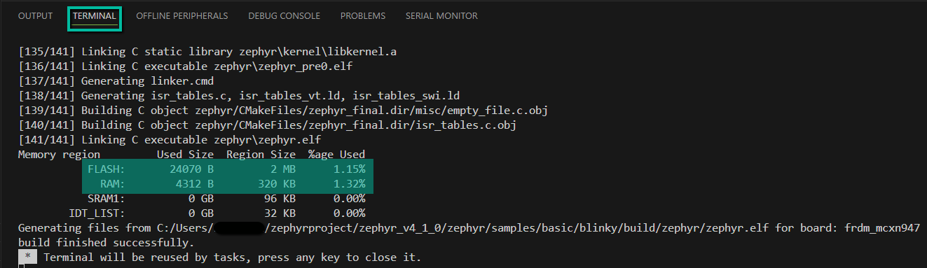 Blinky memory usage