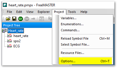 ACH FreeMASTER Project Open