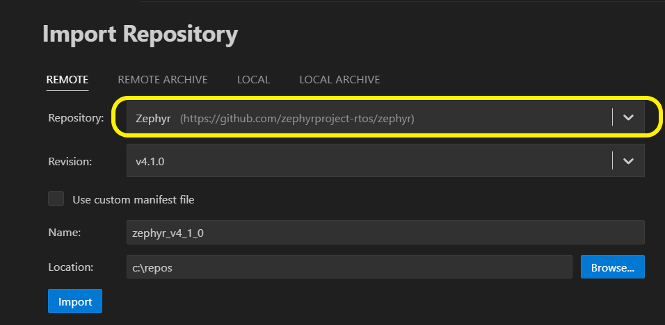 Install remote Zephyr