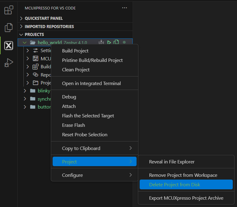 Delete Project from Disk
