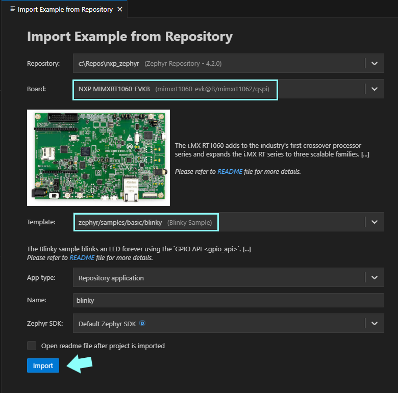 Import Blinky Example