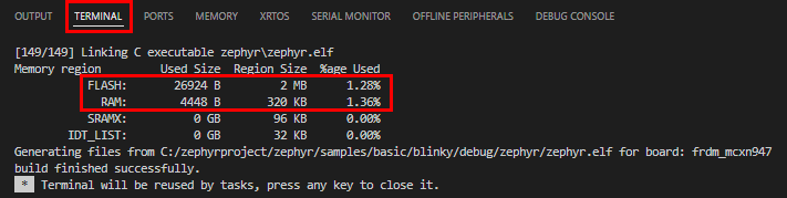 Blinky memory usage