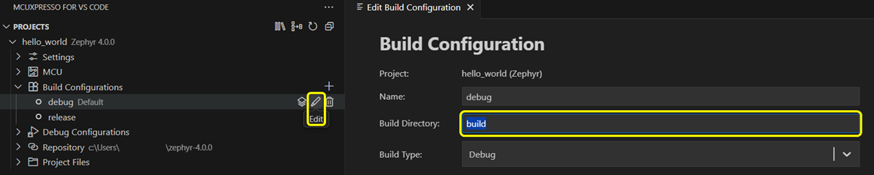 Zephyr Change Build Directory