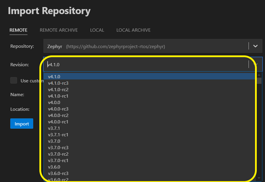 Install revision Zephyr