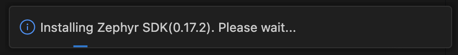 Zephyr SDK install notification