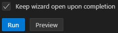 Keep Wizard Open
