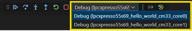 Multicore Debug Menu