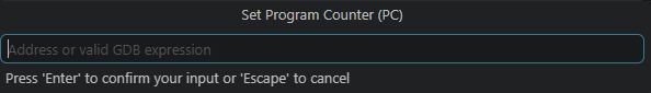 setpc command palette user input