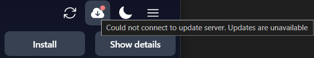 Update server unavailable