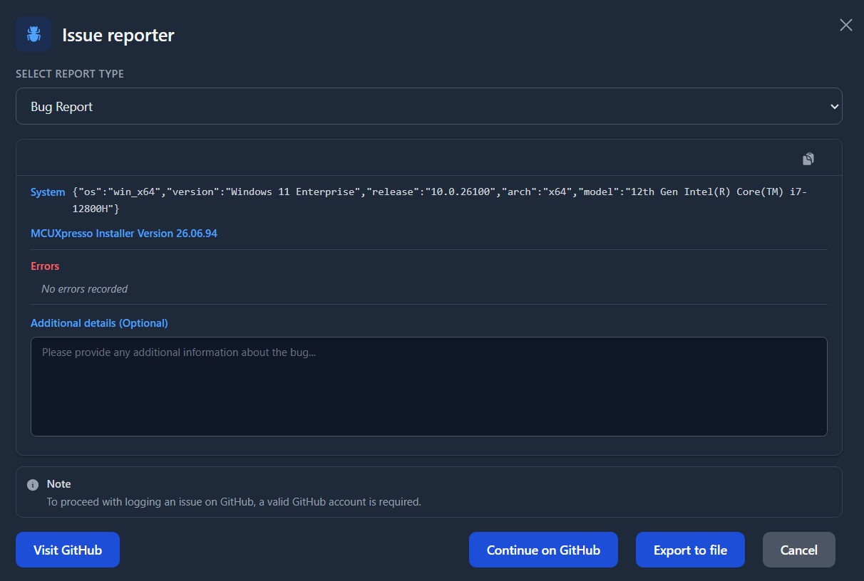 MCUXpresso Installer Bug Report