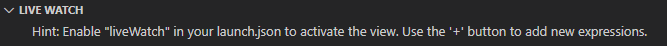 Live Watch disabled hint