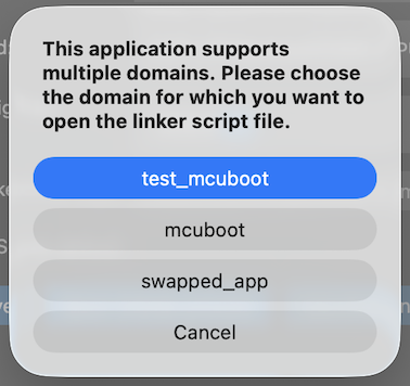 Sysbuild domain selection dialog