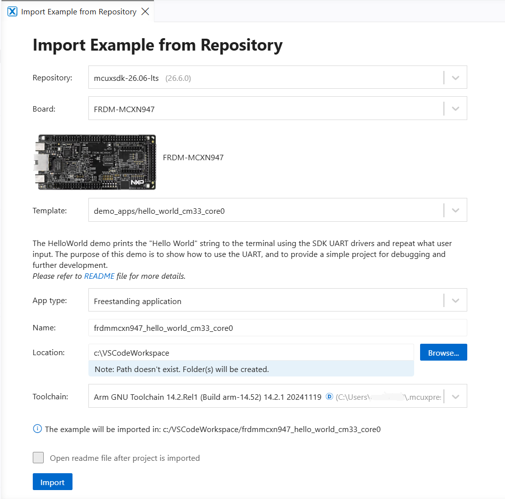 Import MCX Example