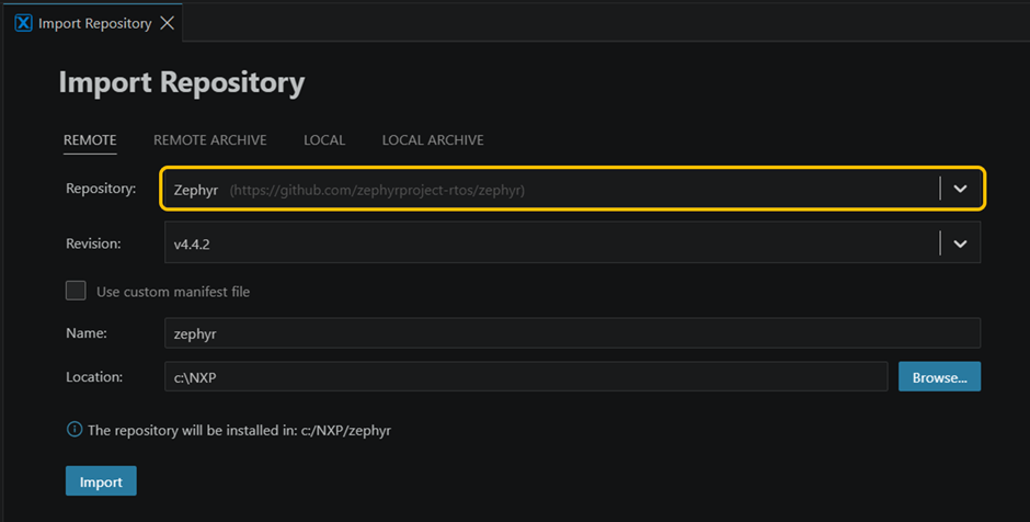 Install remote Zephyr