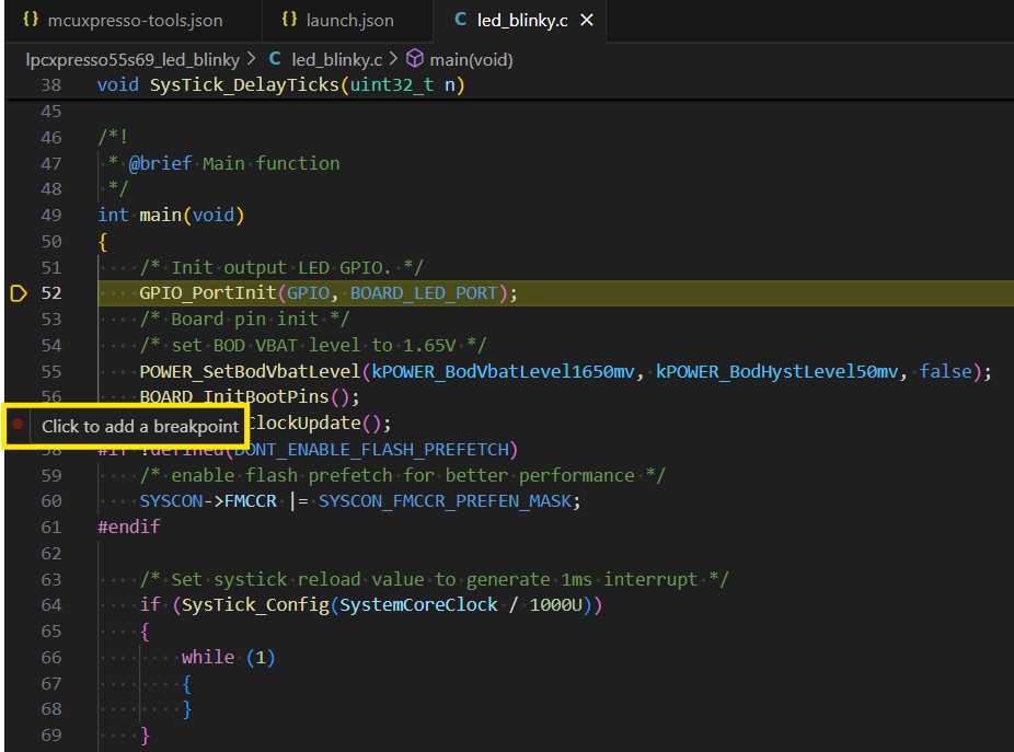 Setting Breakpoints
