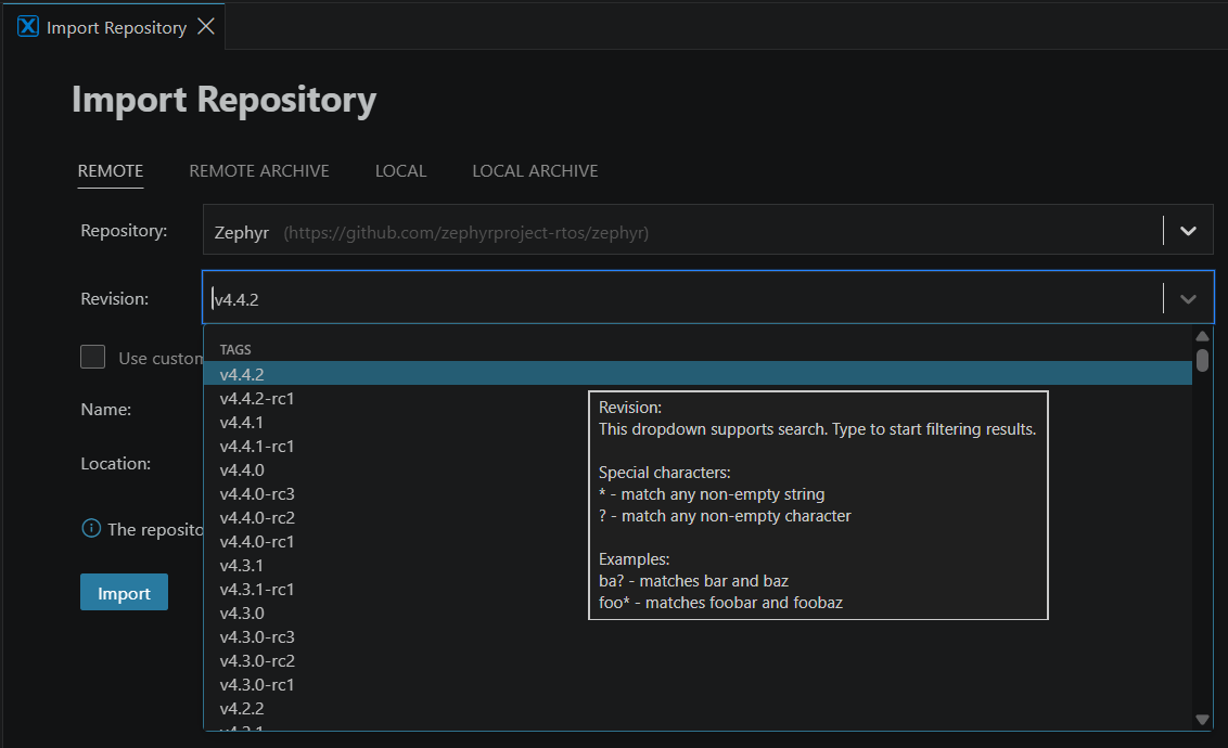 Install revision Zephyr
