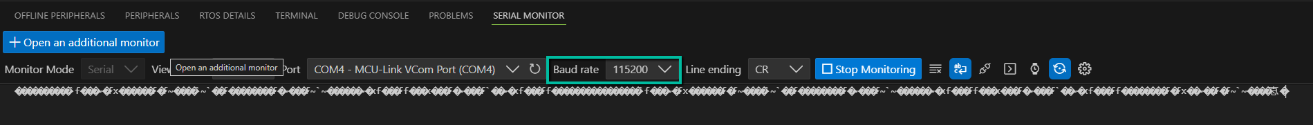 View Monitor Baud Rate