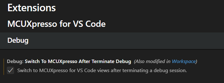 Configure Switch to MCUX