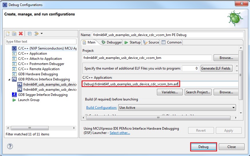 Compiling or running the USB stack and examples — MCUXpresso SDK ...