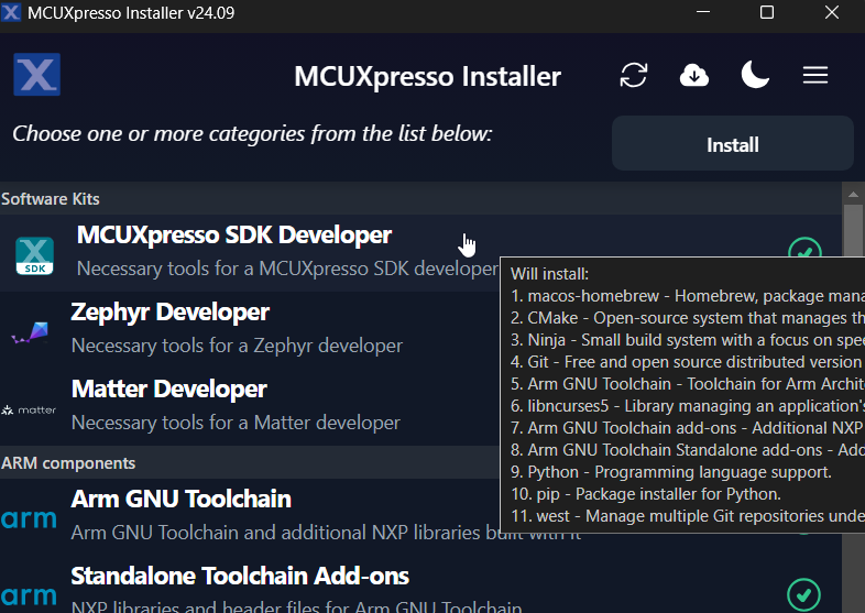 mcuxpresso installer