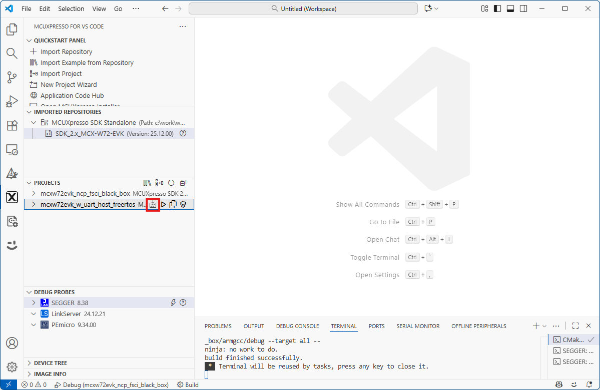 Building the Wireless UART Host FreeRTOS application