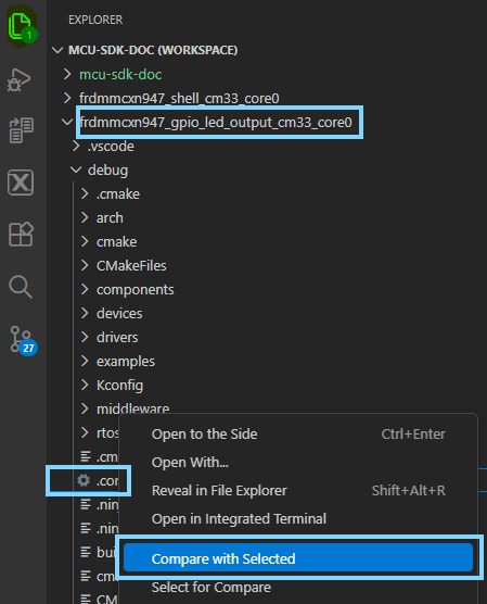 Compare second .config