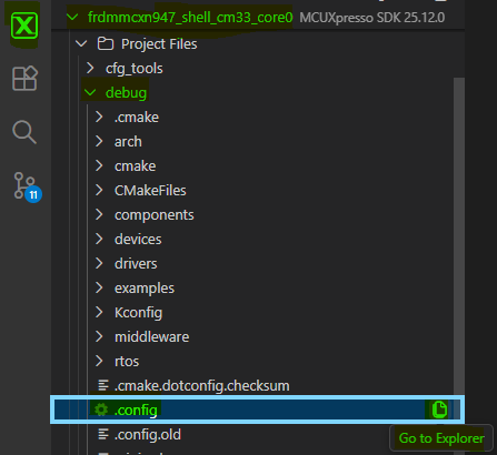 Open .config file