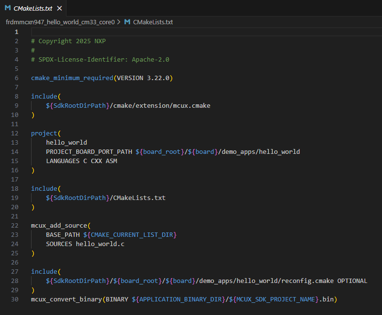 CMakelists.txt file