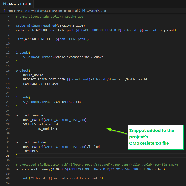 cmakelists files