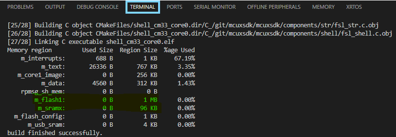 Shell memory usage