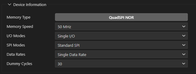 Memory information configuration